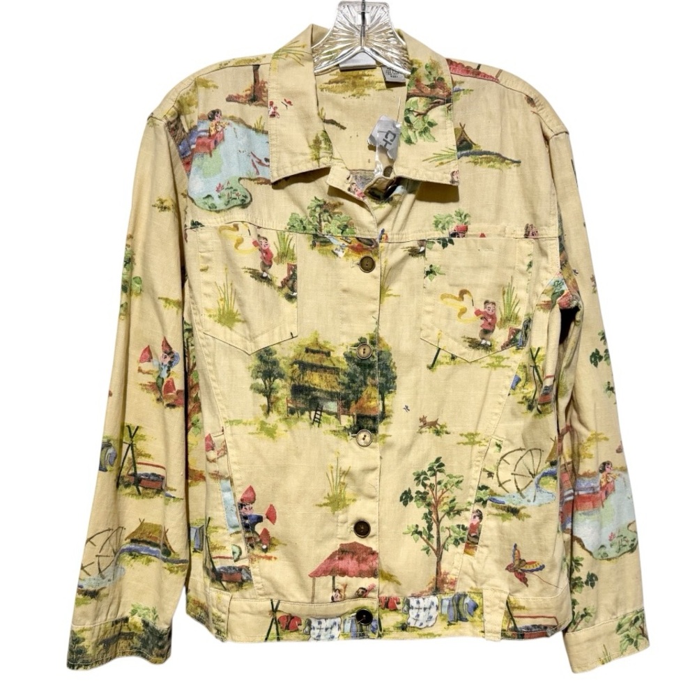 NWOT Chico's Scenic Print Lightweight Jean Jacket
